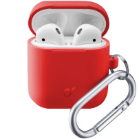 Cellularline Bounce zaščitni ovitek s karabinom za Airpods - rdeče