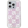 Etui DKNY Liquid Glitter Checkered Pattern za iPhone 15 Pro - roza