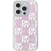 Etui DKNY Liquid Glitter Checkered Pattern za iPhone 15 Pro Max - roza