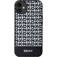 DKNY Spodnji črtasti ovitek s ponavljajočim se vzorcem z MagSafe za iPhone 11 - črn