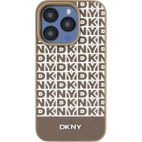 Etui DKNY Repeat Pattern Bottom Stripe z MagSafe za iPhone 14 Pro Max - rjav
