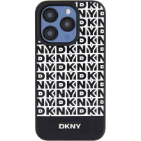 Etui DKNY Repeat Pattern Bottom Stripe z MagSafe za iPhone 15 Pro Max - črn