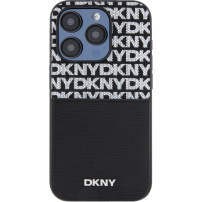 DKNY Ovitek Repeat Pattern z žepom za kartice za iPhone 14 Pro - črn