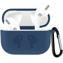 Silikonski pokrov s karabinom za AirPods Pro - temno modra