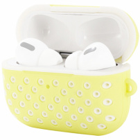 Silikonski zaščitni pokrov za AirPods Pro - rumeno-bel