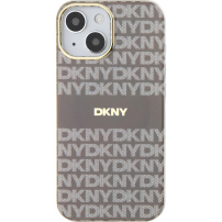 DKNY Ovitek s tonskimi črtami s ponavljajočim se vzorcem z MagSafe za iPhone 14 - bež