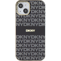 DKNY Ovitek s tonskimi črtami s ponavljajočim se vzorcem z MagSafe za iPhone 14 - črn