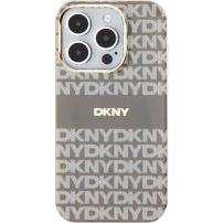 DKNY Ovitek s tonskimi črtami s ponavljajočim se vzorcem z MagSafe za iPhone 14 Pro - bež