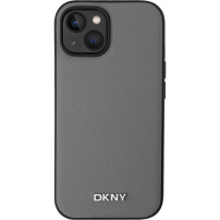 DKNY Silver Metal Logo ovitek z MagSafe za iPhone 14 - siv