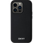 DKNY Srebrn kovinski ovitek z logotipom MagSafe za iPhone 14 Pro Max - črn