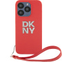 DKNY Ovitek Stack Logo s paščkom za iPhone 14 Pro - rdeč