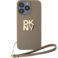 DKNY Ovitek Stack Logo s paščkom za iPhone 14 Pro Max - bež