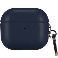 Ovitek iz PU usnja s karabinom za AirPods 4 / 5 - temno moder
