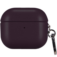 Ovitek iz PU usnja s karabinom za AirPods 4 / 5 - temno vijoličen