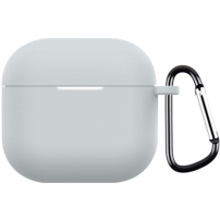 Zaščitni silikonski ovitek s karabinom za AirPods 4 / 5 - siv