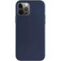 Usnjen etui FIXED MagLeather z MagSafe za iPhone 12 / 12 Pro - temno moder