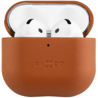 FIXED PodsLeather usnjen ovitek za AirPods 4 / 5 - rjav