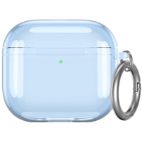 Prozoren ovitek s karabinom za AirPods 4 / 5 - moder