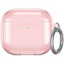 Prozoren ovitek s karabinom za AirPods 4 / 5 - roza