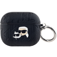 Karl Lagerfeld Embossed Karl and Choupette Heads etui za AirPods 3 - črn
