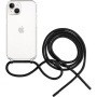 Prozorna torbica z vrvico FIXED Pure Neck za iPhone 14 Plus - črn
