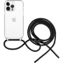 Prozorna torbica z vrvico FIXED Pure Neck za iPhone 14 Pro - črn