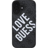 Guess Ovitek 4G Big Love Logo z MagSafe za iPhone 16 - siv