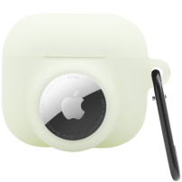 2v1 silikonski zaščitni ovitek za AirPods 3 / AirTag 1 / 2 - žareče v temi