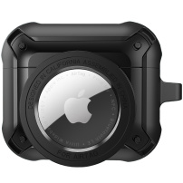 2v1 super odporen zaščitni ovitek za AirPods 3 / AirTag 1 / 2 - črna