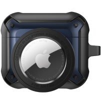 2v1 super odporen zaščitni ovitek za AirPods 3 / AirTag 1 / 2 - modro