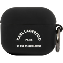 Karl Lagerfeld Rue St Guillaume silikonski ovitek za AirPods 3 - črna