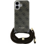 Guess 4G IML Printed Crossbody Case z vrvico za iPhone 16 - rjav