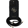 Guess 4G Metal Logo Crossbody Case z vrvico za iPhone 16 Pro - siv
