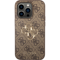 Guess 4G Metal Logo ovitek za iPhone 15 Pro Max - rjava