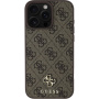 Guess 4G majhen kovinski ovitek z logotipom MagSafe za iPhone 16 Pro Max - rjav