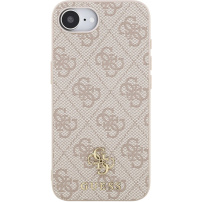 Guess 4G Small Metal Logo ovitek z MagSafe za iPhone 16e / 17e - roza