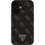 Guess Ovitek 4G Triangle Metal Logo za iPhone 16 - črn