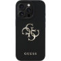 Guess Grained 4G Metal Logo Case za iPhone 16 Pro - črn