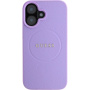 Guess Grained Classic Ovitek z logotipom MagSafe za iPhone 16 Plus - vijoličen