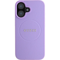 Guess Grained Classic Ovitek z logotipom MagSafe za iPhone 16 Plus - vijoličen