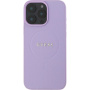 Guess Grained Classic Ovitek z logotipom MagSafe za iPhone 16 Pro - vijoličen