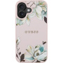 Guess Grained Magnolia ovitek z vzorcem cvetlic in MagSafe za iPhone 16 – roza