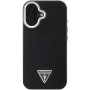Guess Grained Triangle Logo Ovitek z MagSafe za iPhone 16 - črn