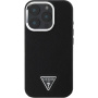 Guess Grained Triangle Logo Ovitek z MagSafe za iPhone 16 Pro - črn