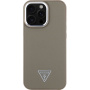 Guess Grained Triangle Logo Ovitek z MagSafe za iPhone 16 Pro - rjav