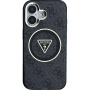 Guess IML 4G Glitter and Triangle Logo etui z MagSafe za iPhone 16 - siv