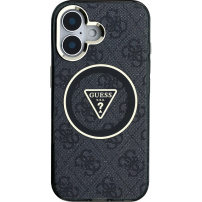 Guess IML 4G Glitter and Triangle Logo etui z MagSafe za iPhone 16 - siv