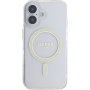 Guess IML Glitter Ring Cover z MagSafe za iPhone 16 - prozoren