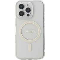 Guess IML Glitter Ring Cover z MagSafe za iPhone 16 Pro - prozoren