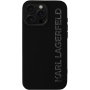 Karl Lagerfeld 3D gumijast bleščeč ovitek z logotipom za iPhone 16 Pro Max - črn